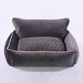 Katil anjing bolster segi empat tepat haiwan dengan tilam bantal